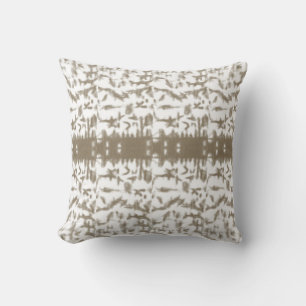 a black and white photo of a pattern throw pillow