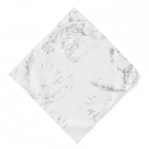 a black and white photo of a white background bandana