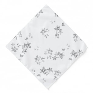 a black and white photo of snow flakes bandana