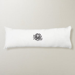 a black and white picture of a bunch of flowers body pillow