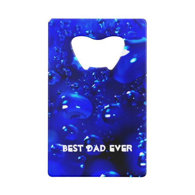 A Black & Blue Meteoric Galaxy of Water Credit Card Bottle Opener (Front)