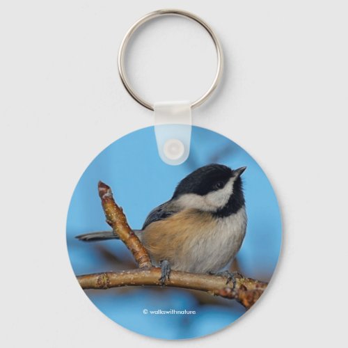 A Black_Capped Chickadee on the Pear Tree Keychain