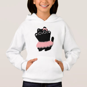 "A Black Cat Comes to Life in a Dance Skirt." Hoodie