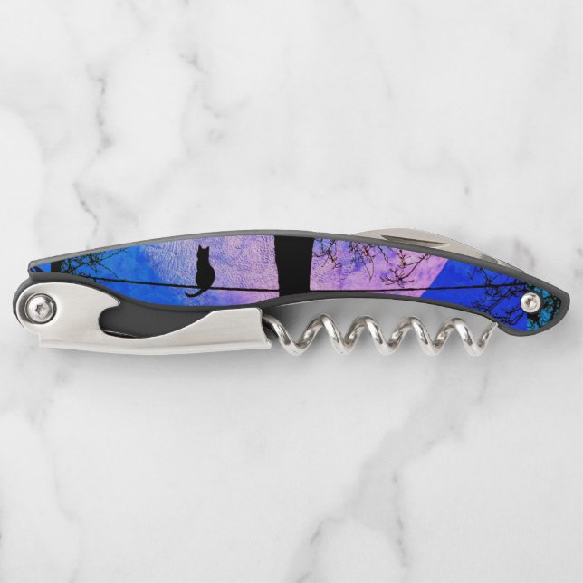 A Black Cat on a Wire Full Moon Waiter's Corkscrew (Front)