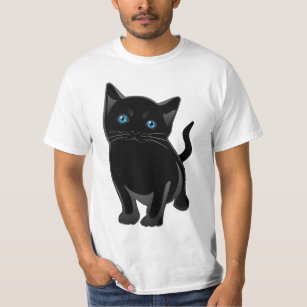 " a black cat with blue eyes" T-Shirt