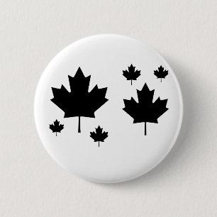A Black Maple Leaf Graphic,canada,canadian,maple l Button