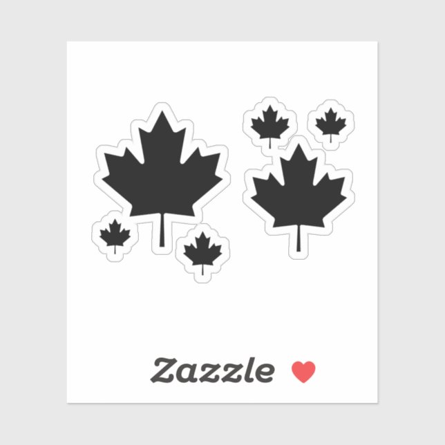 A Black Maple Leaf Graphic,canada,canadian,maple l Sticker (Sheet)