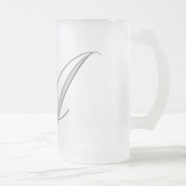 "A" (Black) Official Mug..! Frosted Glass Beer Mug (Right)