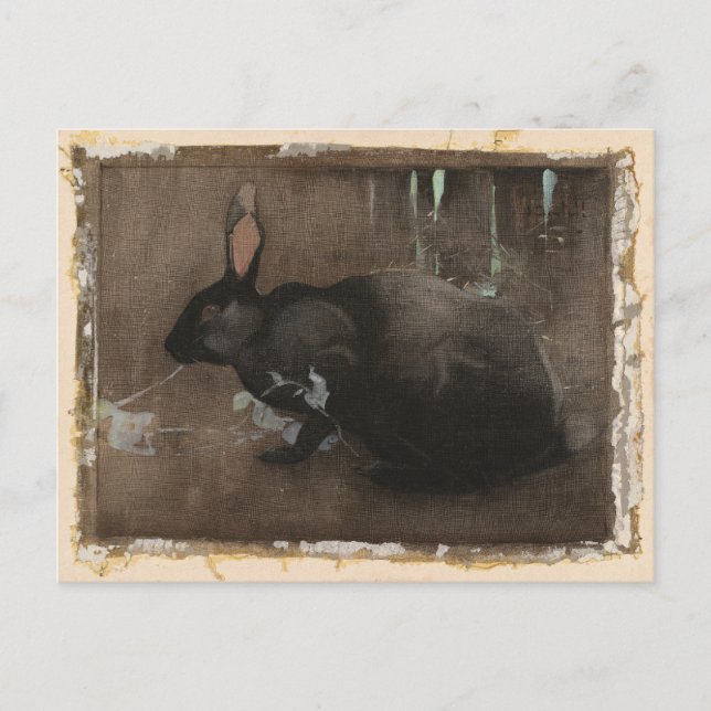A Black Rabbit | Joseph Crawhall Postcard (Front)
