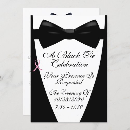 A Black Tie Cancer Awareness Event Invitation