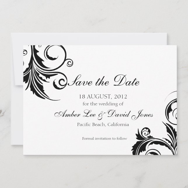 A Black Tie Event -save the date cards (Front)
