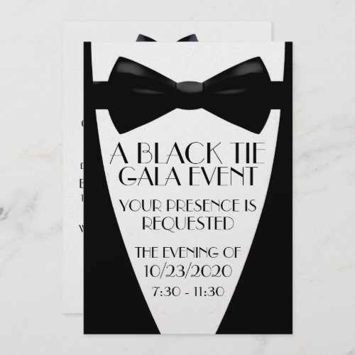 A Black Tie Gala Event Invitation