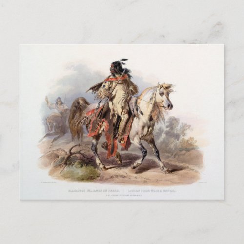 A Blackfoot Indian on horse_back Postcard