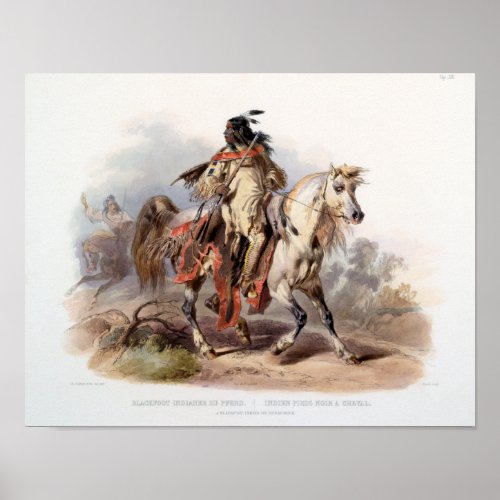 A Blackfoot Indian on horse_back Poster