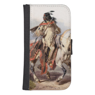 A Blackfoot Indian on horse-back Galaxy S4 Wallet Case