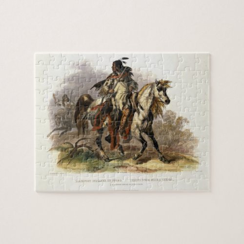 A Blackfoot Indian on Horseback plate 19 from Vol Jigsaw Puzzle