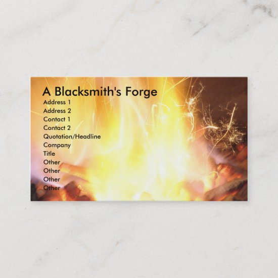 A Blacksmith's Forge Business Card