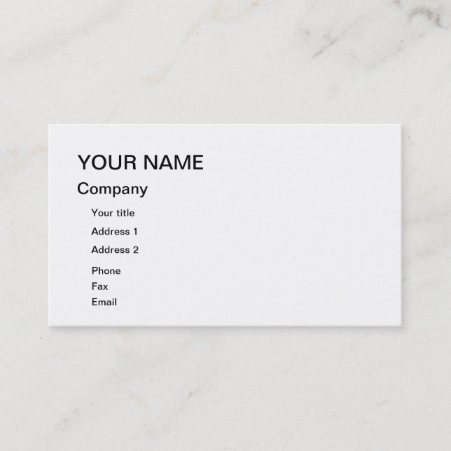 A blank business card for you to customize (Front)