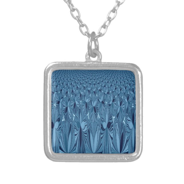 A blend of Blue Silver Plated Necklace (Front)