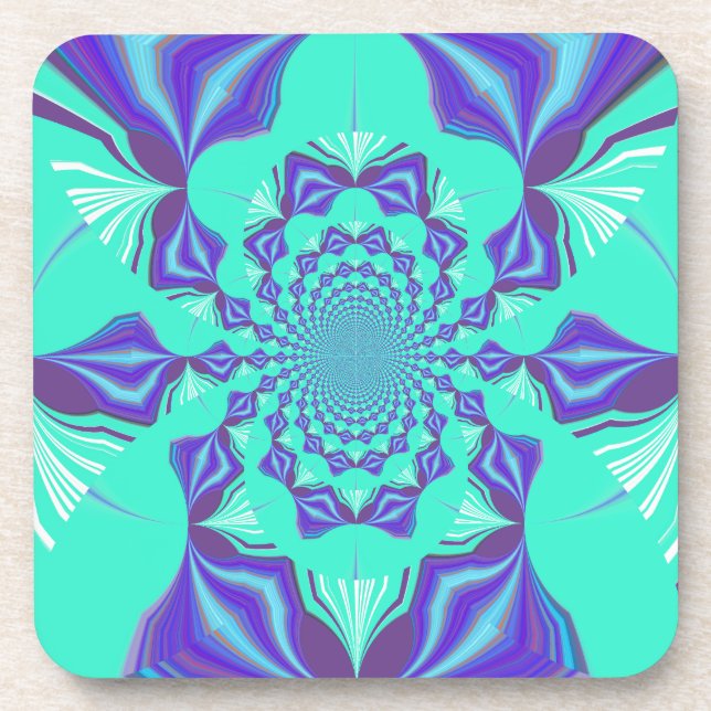 A Blend of Kaleidoscope and Mandala Art! Beverage Coaster (Front)