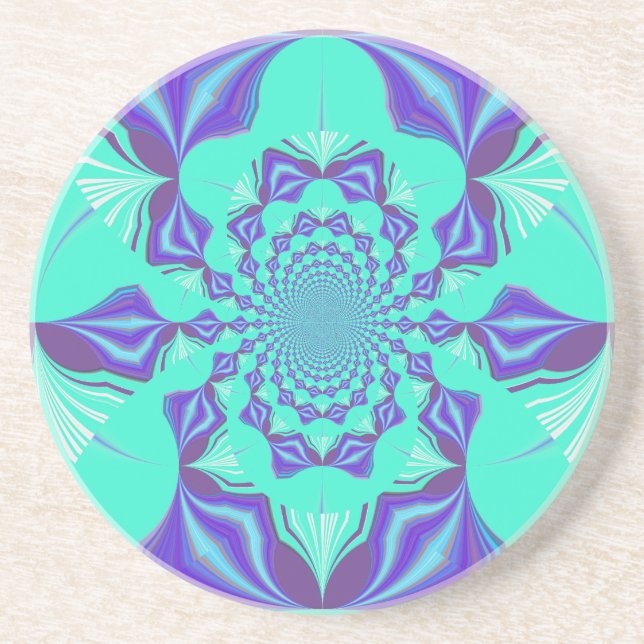 A Blend of Kaleidoscope and Mandala Art! Drink Coaster (Front)