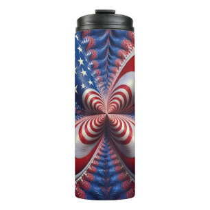 A Blend Of The American Flag And A Fractal Thermal Tumbler