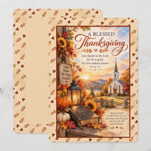 A Blessed Thanksgiving Card with Bible Verse