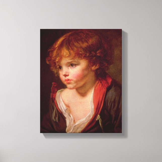 A Blond Haired Boy with an Open Shirt Canvas Print (Front)