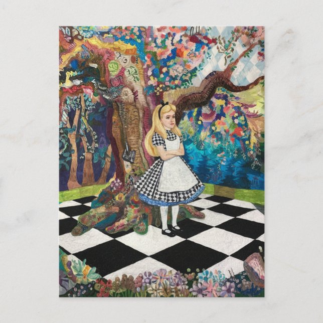 A Blond Woman in the Checkered Forest Postcard (Front)