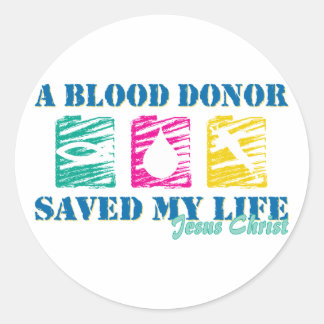 A blood donor saved JC Classic Round Sticker