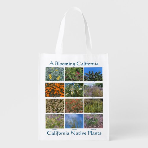 A Blooming California California Native Plants Grocery Bag