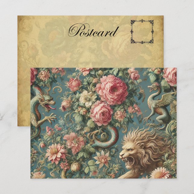 A Blooming Mythos – Gothic Victorian Holiday Postcard (Front/Back)