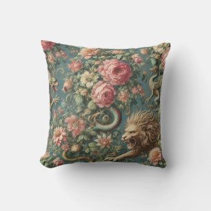 A Blooming Mythos – Mythical Victorian Design Throw Pillow