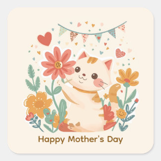 A Blossom from a Grateful Cat Square Sticker