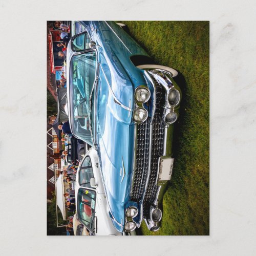 A blue 1959 Cadillac Eldorado Biarritz Postcard