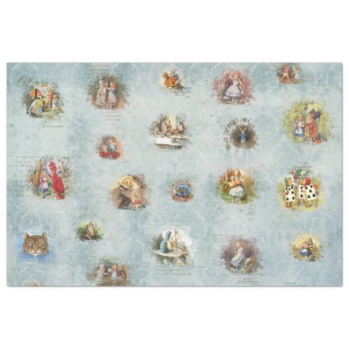 A Blue Alice in Wonderland Series Design 2 Tissue Paper