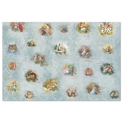 A Blue Alice in Wonderland Series Design 3 Tissue Paper