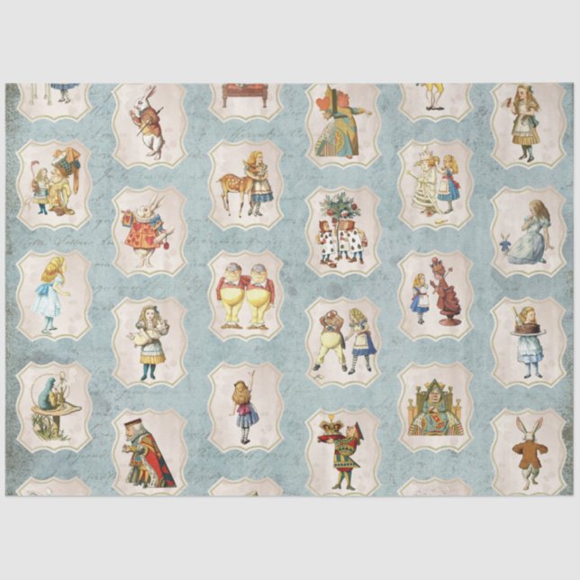 A Blue Alice in Wonderland Series Design 6 Tissue Paper (Front)