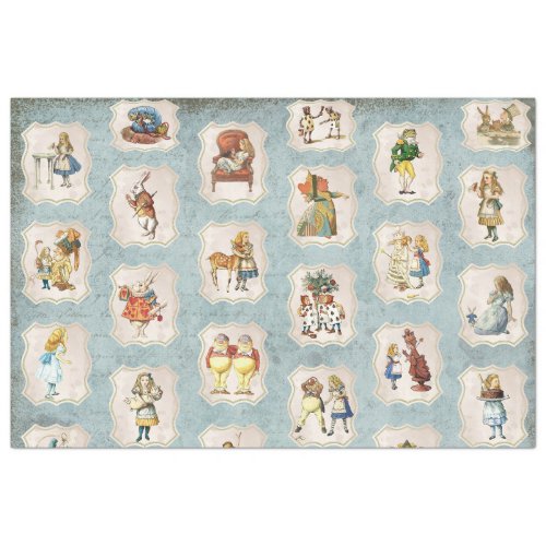 A Blue Alice in Wonderland Series Design 7 Tissue Paper