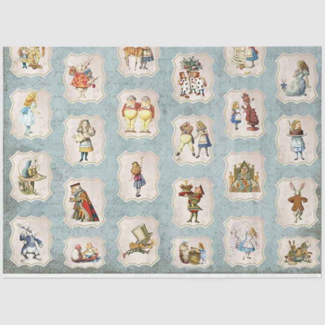 A Blue Alice in Wonderland Series Design 8 Tissue Paper (Front)