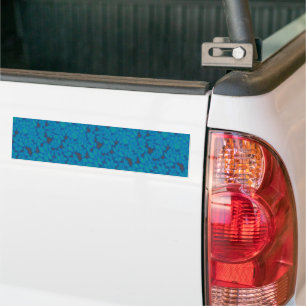 a blue and black background with a pattern bumper sticker