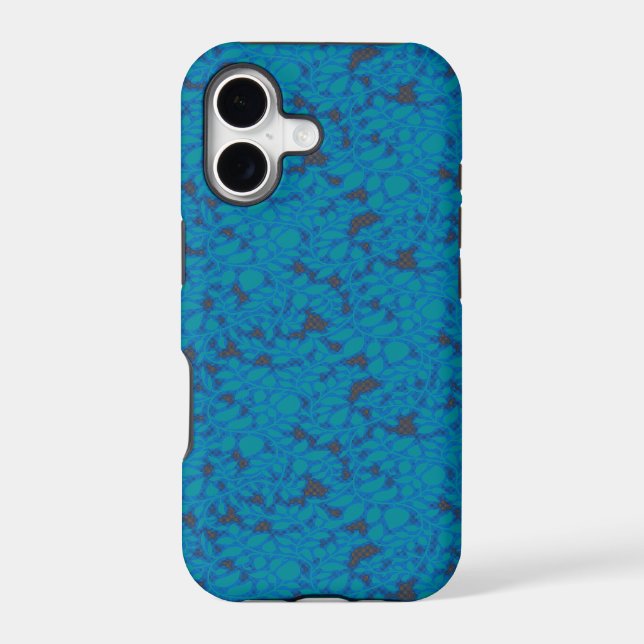 a blue and black background with a pattern iphone case (Back)