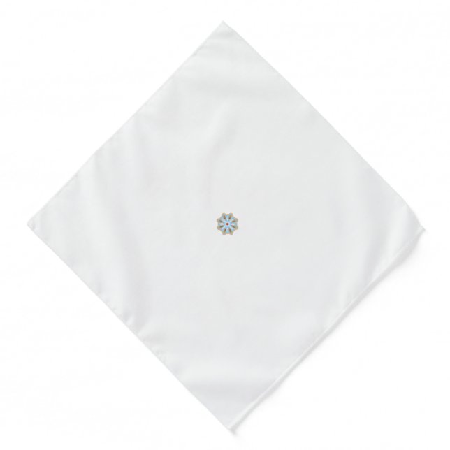 a blue and brown flower with a red center bandana (Front)