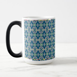 a blue and green pattern with a white background color morph mug 