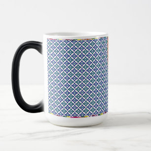 a blue and green pattern with a white background color morph mug 