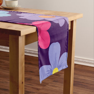 A Blue and Mix Colour Flowers Cool Design Short Table Runner