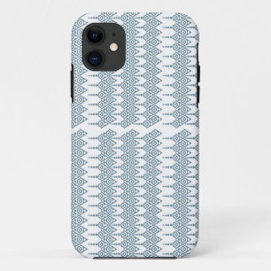 a blue and white pattern with a white background iPhone 11 case
