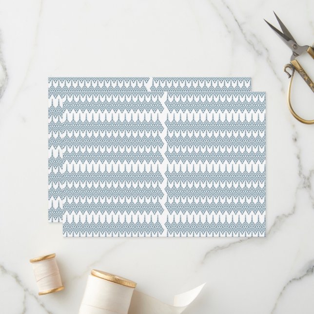 a blue and white pattern with a white background program (Front/Back In Situ)