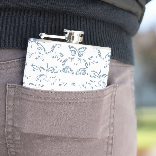 a blue and white wallpaper with a pattern on it flask (In Situ)