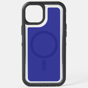 A blue background featuring a prominent white squa iPhone 15 plus case